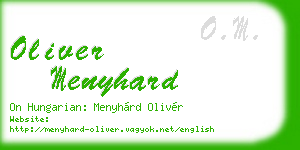 oliver menyhard business card